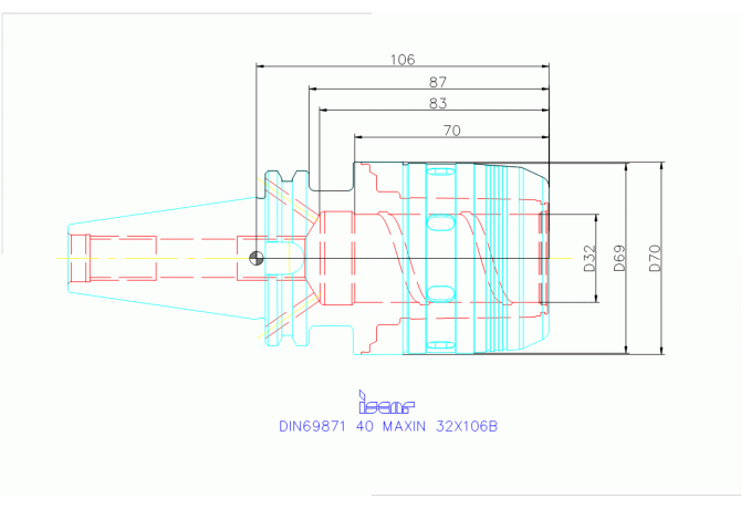 DIN69871 40 MAXIN 32X106B