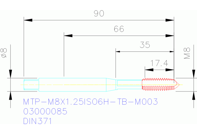 MTP-M8X1.25ISO6H-TB-M003