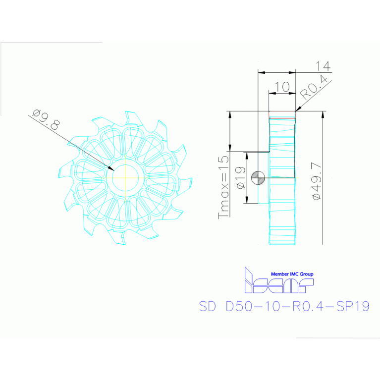 SD D50-10-R0.4-SP19 IC908