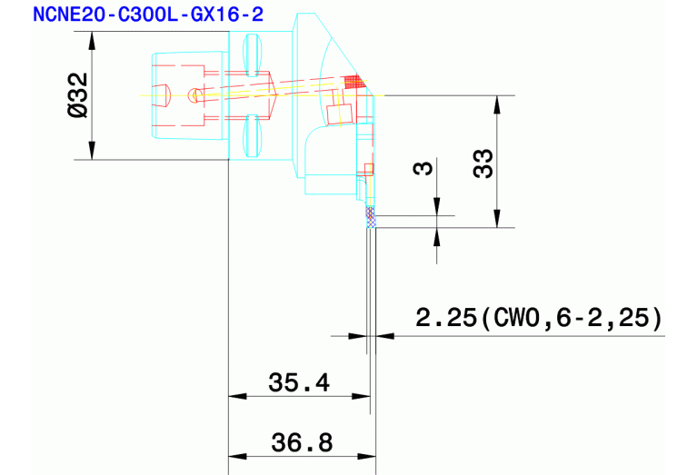 NCNE20-C300L-GX16-2