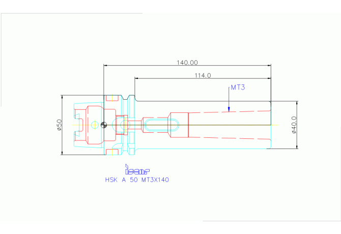 HSK A 50 MT3X140