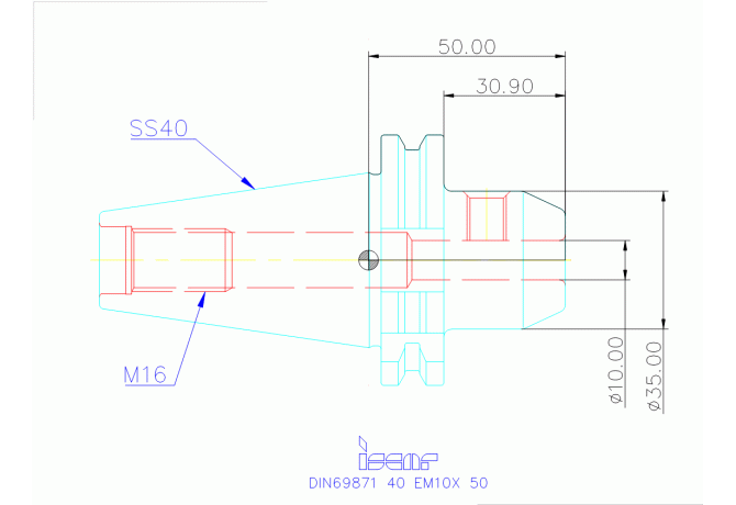 DIN69871 40 EM10X 50