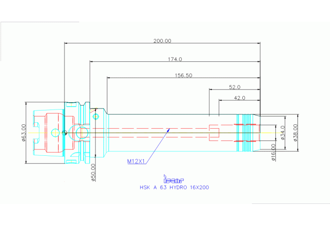 HSK A 63 HYDRO 16X200