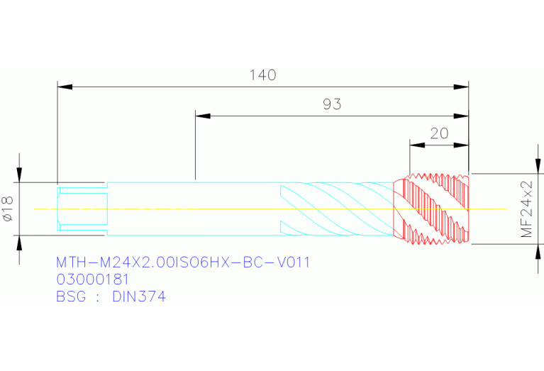 MTH-M24X2.00ISO6HX-BC-V011