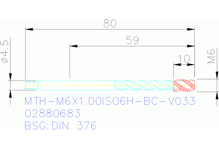 MTH-M6X1.00ISO6H-BC-V033