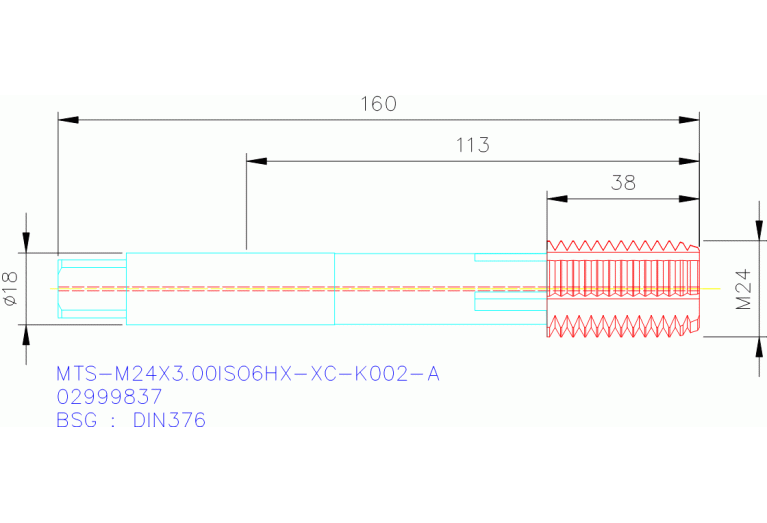 MTS-M24X3.00ISO6HX-XC-K002-A