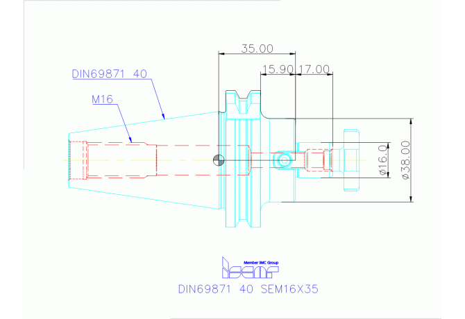 DIN69871 40 SEM16X35