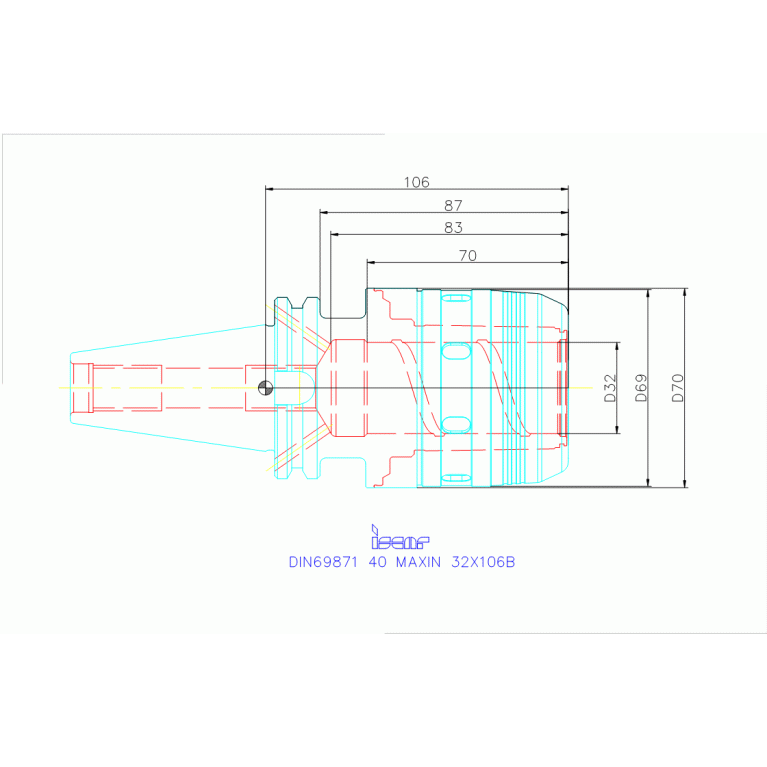 DIN69871 40 MAXIN 32X106B