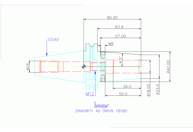 DIN69871 40 SRKIN 18X80