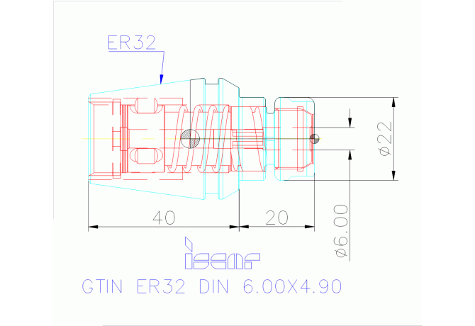GTIN ER32 DIN 6.00X4.90