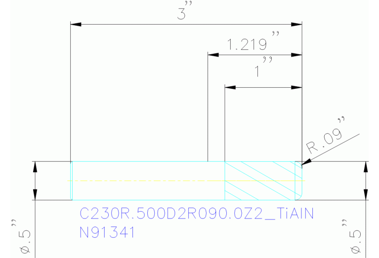 C230R.500D2R090.0Z2 TIALN