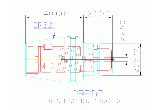 GTIN ER32 DIN 2.80X2.10