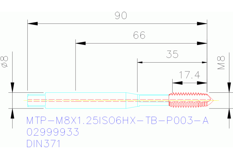 MTP-M8X1.25ISO6HX-TB-P003-A
