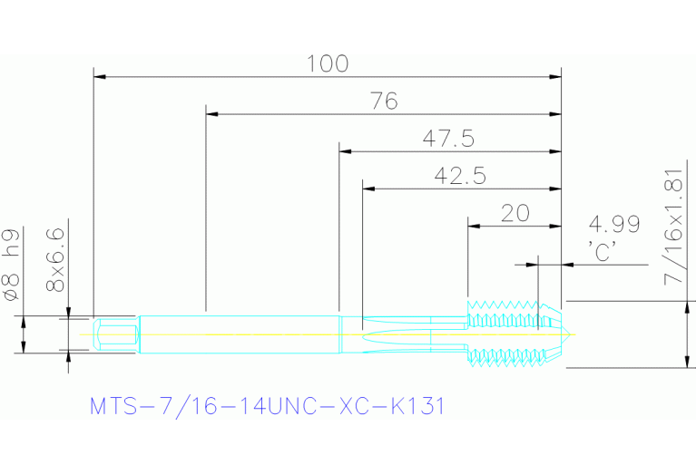 MTS-7/16-14UNC-XC-K131