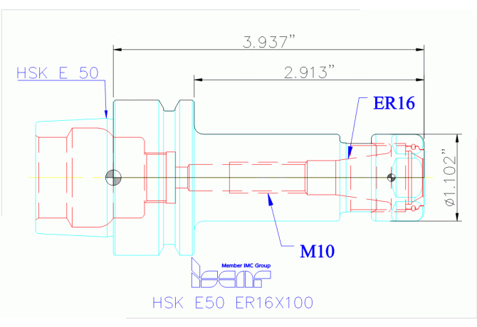 HSK E50 ER16X100
