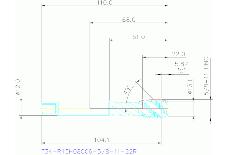 T34-R45H08C06-5/8-11-22R