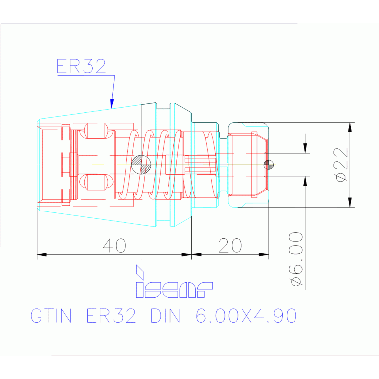 GTIN ER32 DIN 6.00X4.90