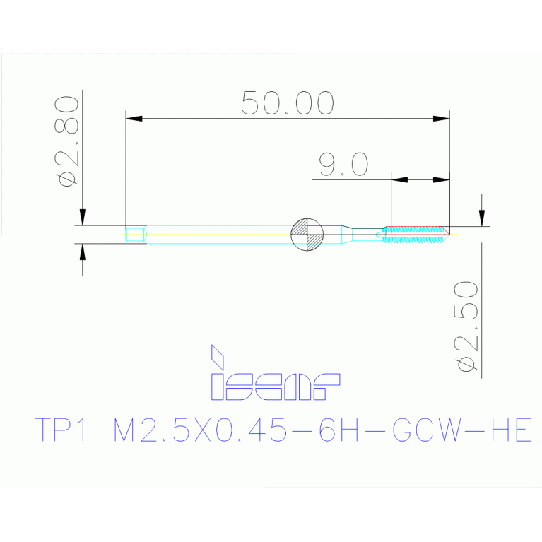 TP1 M2.5X0.45-6H-GCW-HE