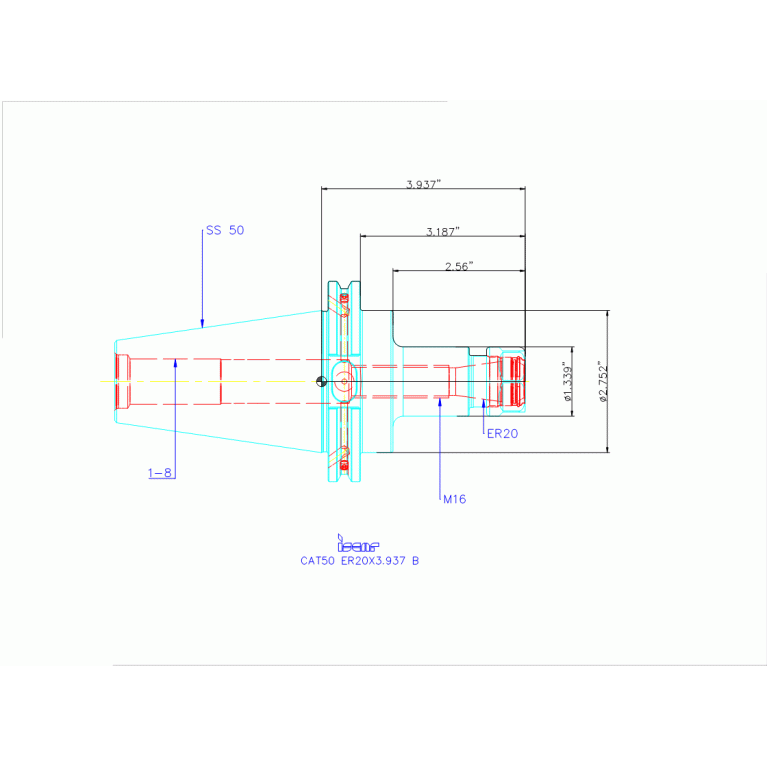 CAT50 ER20X3.937 B