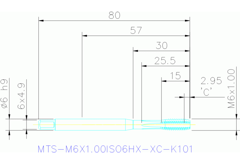 MTS-M6X1.00ISO6HX-XC-K101