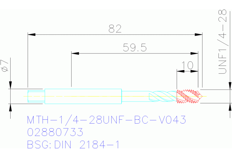 MTH-1/4-28UNF-BC-V043