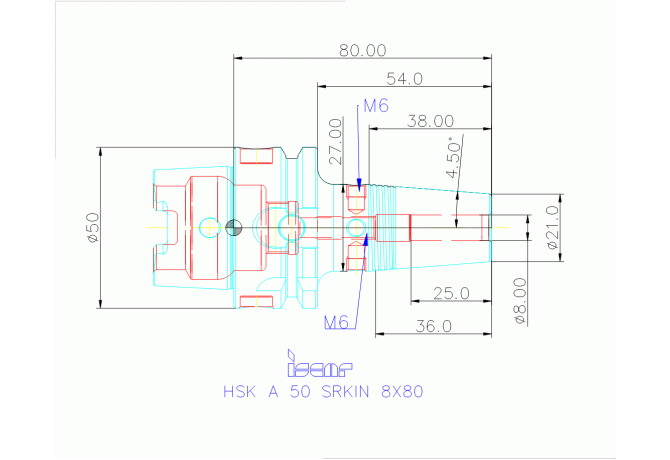 HSK A 50 SRKIN 8X80