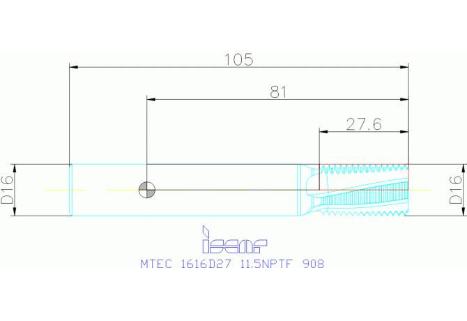 MTEC 1616D27 11.5NPTF IC908