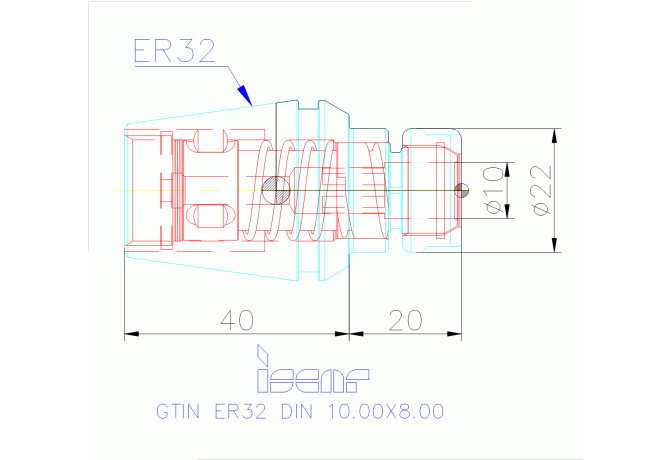 GTIN ER32 DIN 10.00X8.00