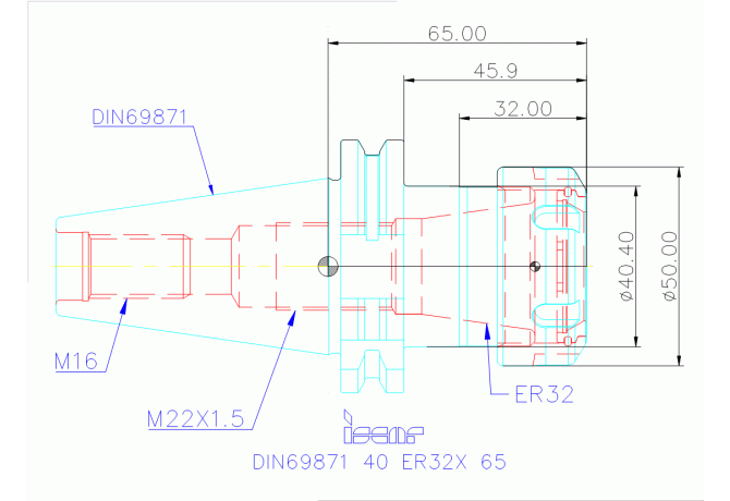 DIN69871 40 ER32X 65
