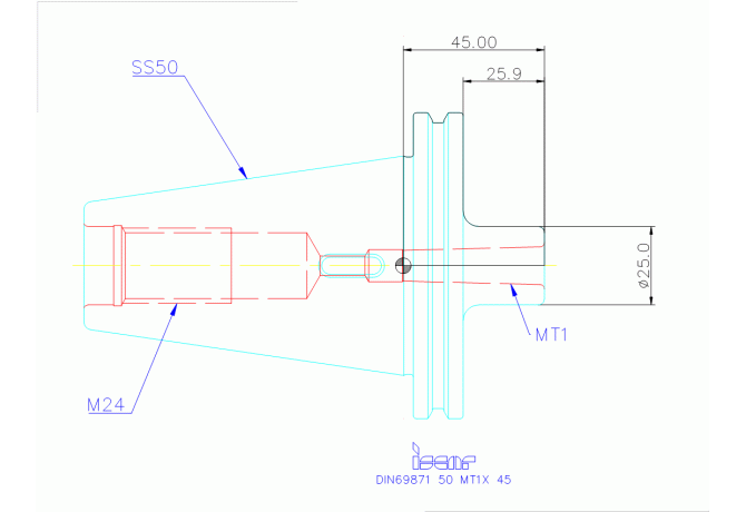 DIN69871 50 MT1X 45