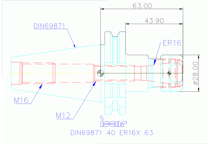 DIN69871 40 ER16X 63
