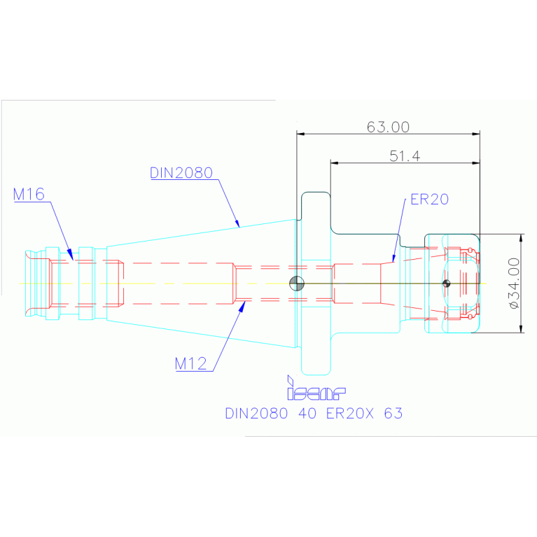 DIN2080 40 ER20X 63