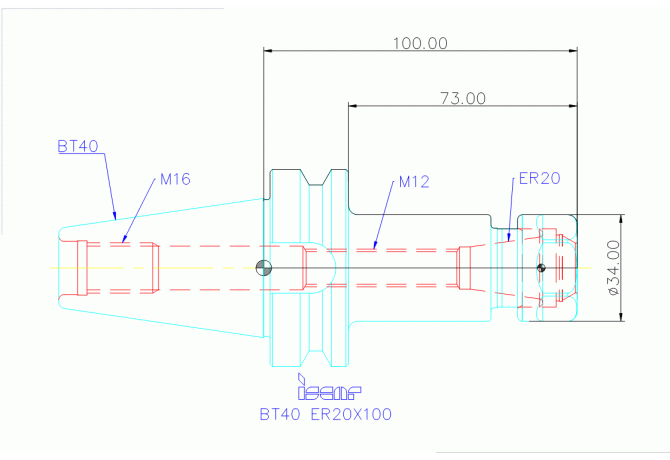 BT40 ER20X100