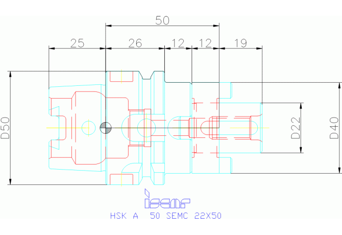HSK A 50 SEMC 22X50