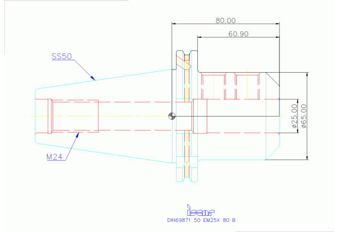 DIN69871 50 EM25X 80 B