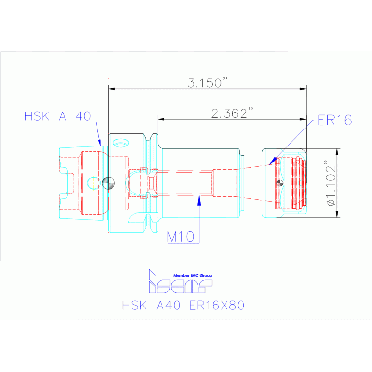 HSK A40 ER16X80