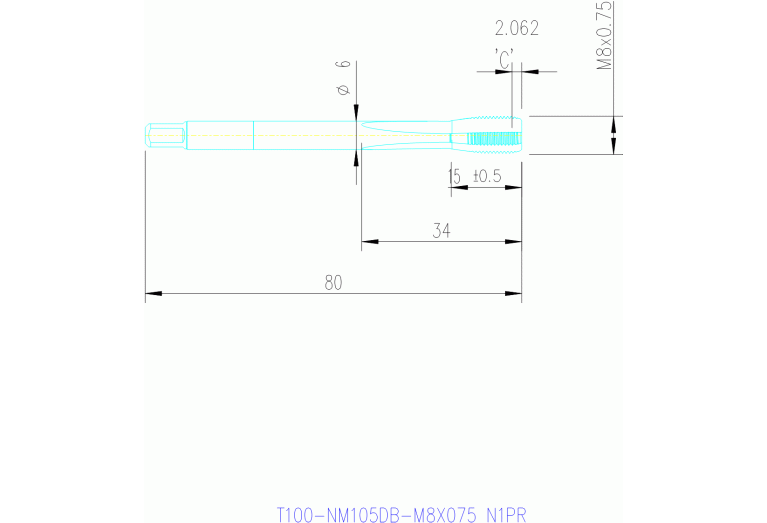 T100-NM105DB-M8X075 N1PR