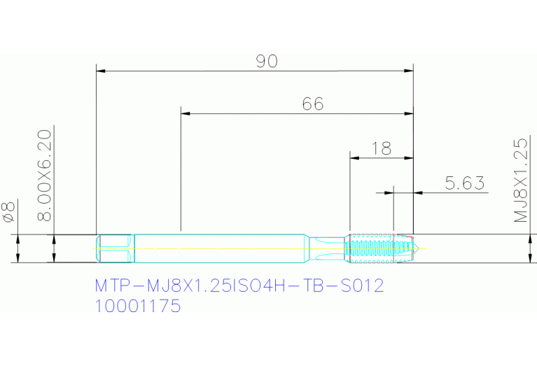 MTP-MJ8X1.25ISO4H-TB-S012