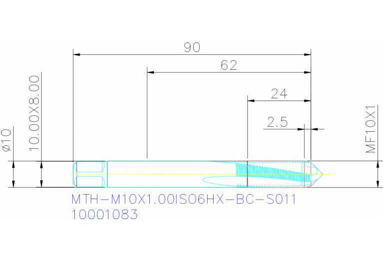 MTH-M10X1.00ISO6HX-BC-S011