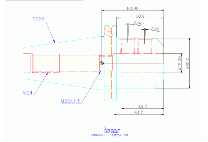 DIN69871 50 EM25X 80E B