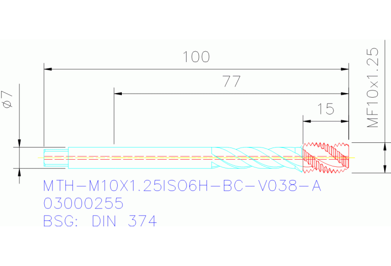 MTH-M10X1.25ISO6H-BC-V038-A