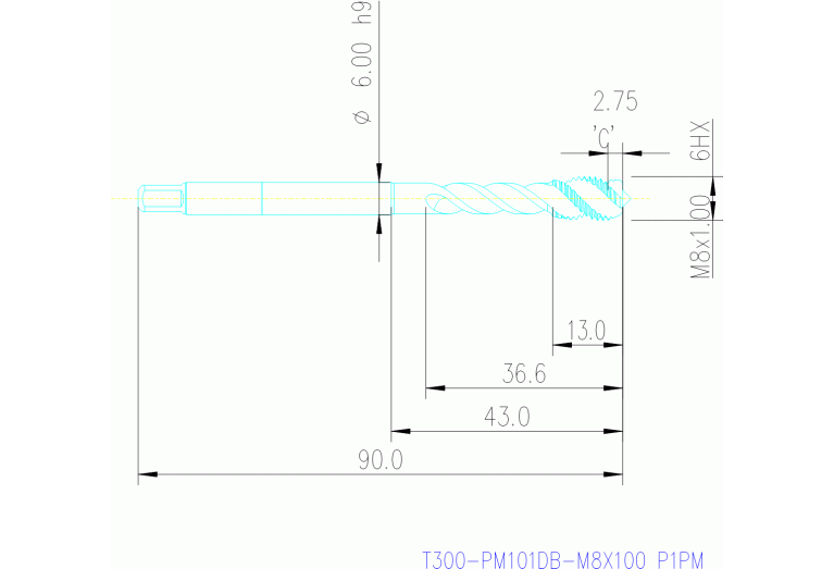 T300-PM101DB-M8X100 P1PM