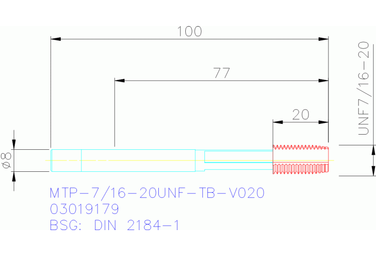 MTP-7/16-20UNF-TB-V020