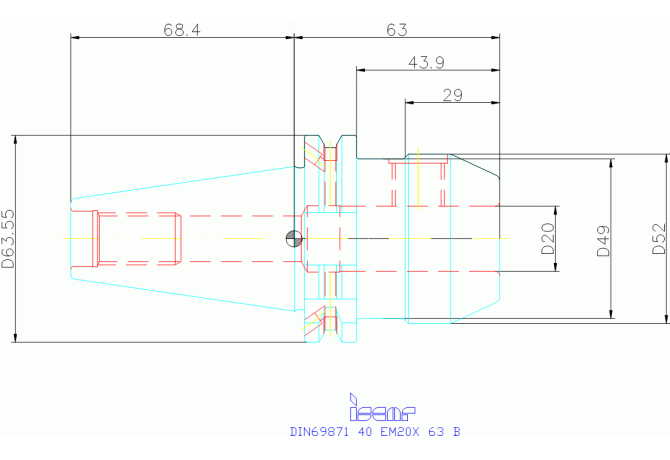 DIN69871 40 EM20X63 B