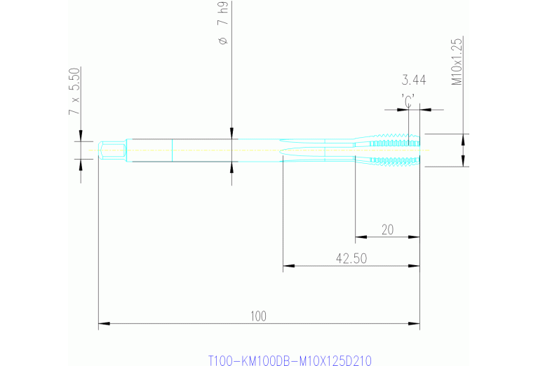 T100-KM100DB-M10X125D210