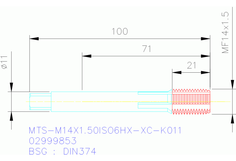 MTS-M14X1.50ISO6HX-XC-K011