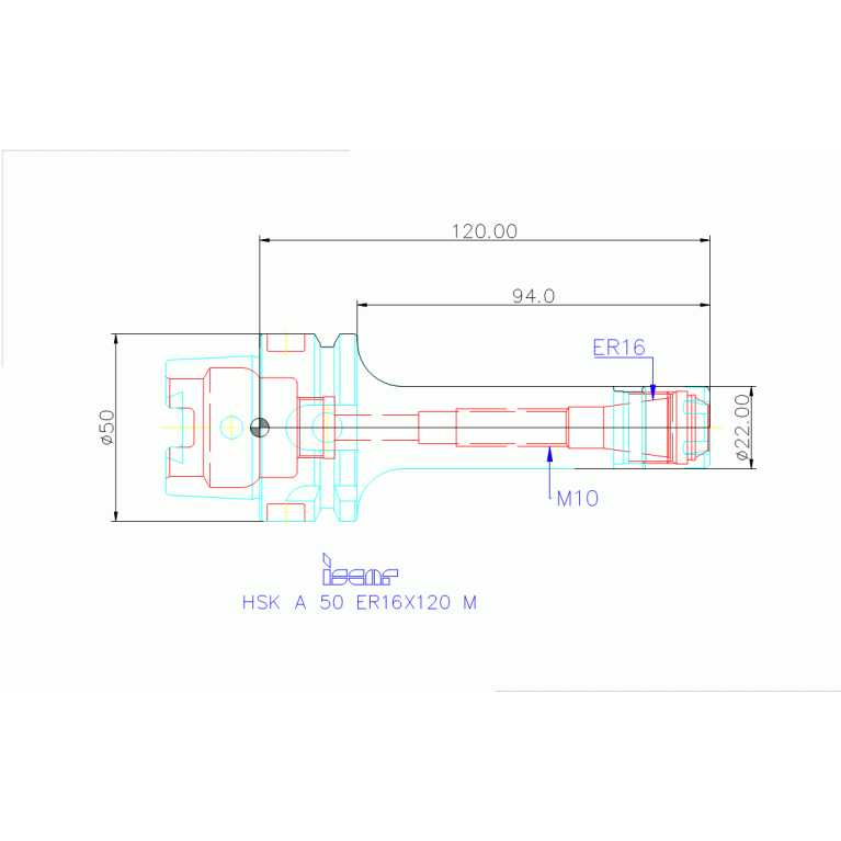 HSK A 50 ER16X120 M