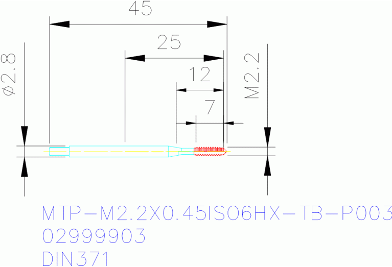 MTP-M2.2X0.45ISO6HX-TB-P003
