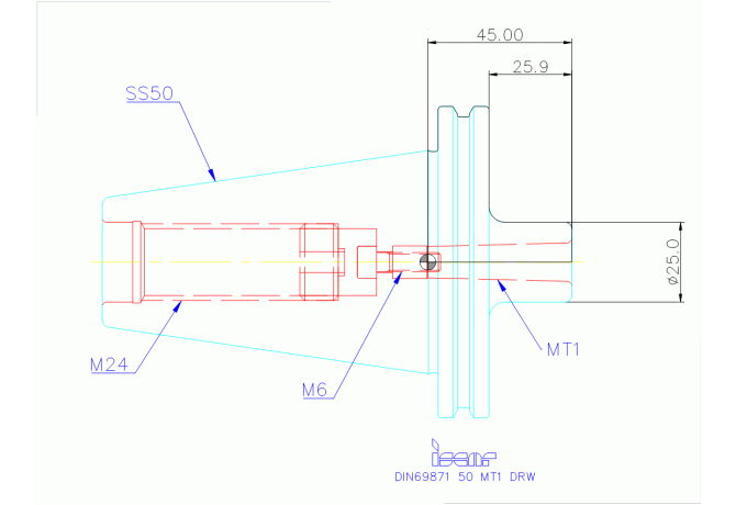 DIN69871 50 MT1 DRW