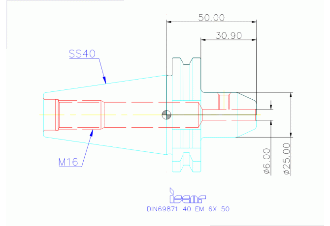 DIN69871 40 EM 6X 50